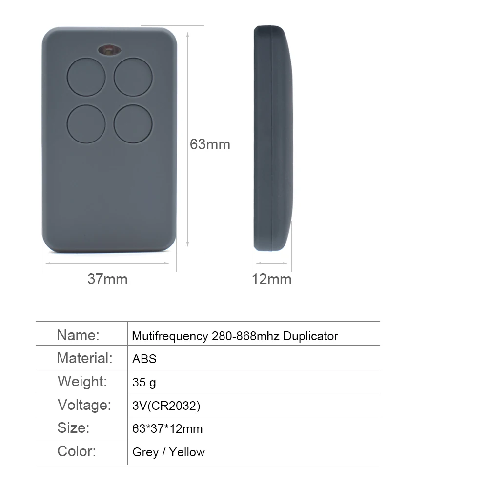 Imagem -06 - Multi-frequência 280868mhz Porta da Garagem Controle Remoto Duplicador Abridor de Porta Elétrico 433.92mhz Rolamento Código Transmissor 20 Peças