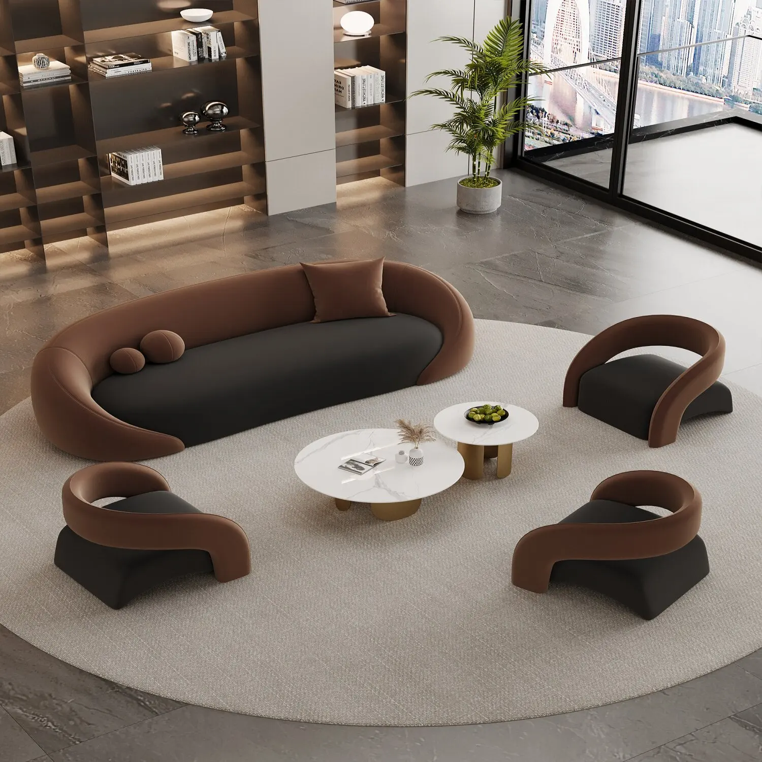 Business meeting guest negotiation sofa office reception table and chair combination