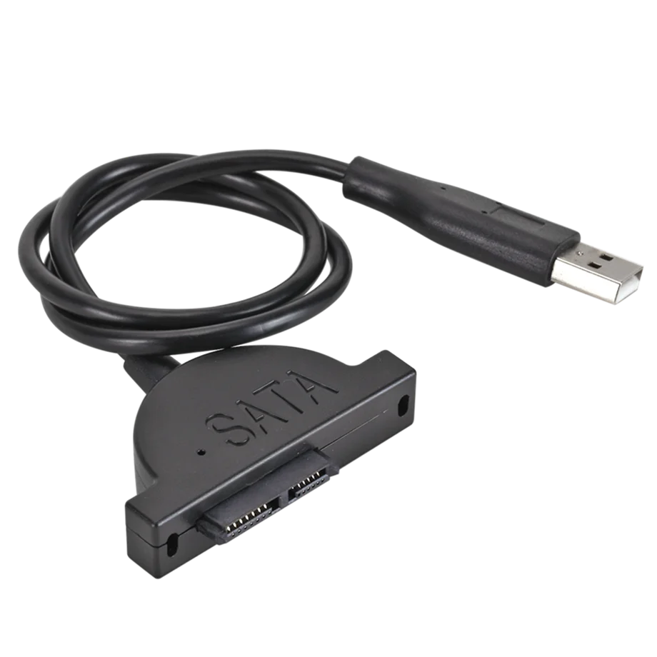 GRWIBEOU USB 2.0 to Mini Sata II 7+6 13Pin Adapter for Laptop CD/DVD ROM Slimline Drive Converter Cable SATA USB Optical Cable
