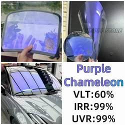 Chameleon Film Purple PET Self Adhesive UV Rejection Color Change Car Window Tint 60-80%VLT Windscreen Window Solar Tint Film