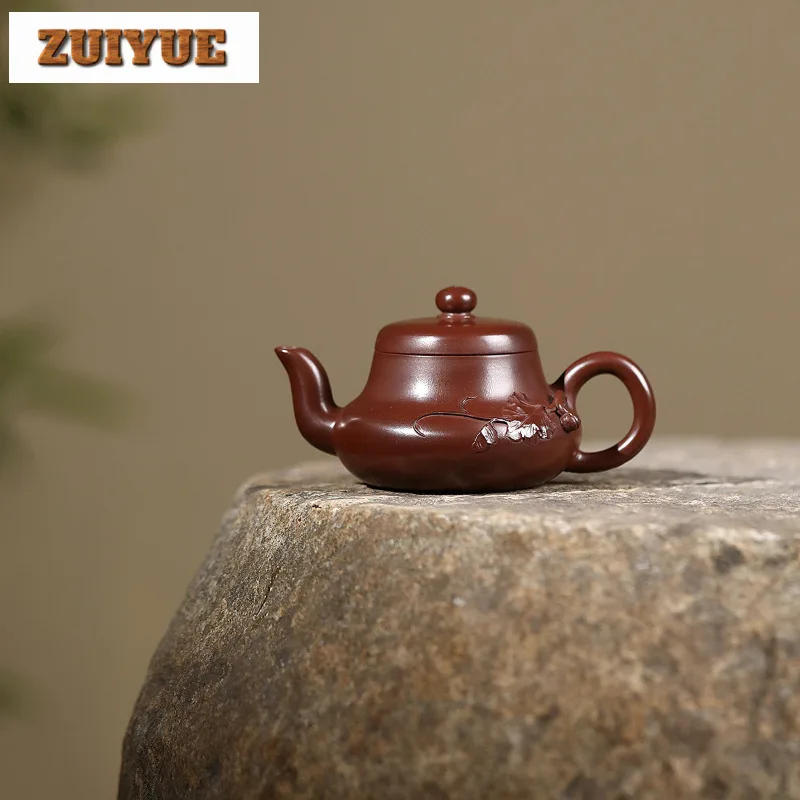 

80ml Traditional Yixing Purple Clay Teapots Handmade Jun De Pot Raw Ore Zhu Mud Kettle Chinese Zisha Teaset Tea Items Decoration