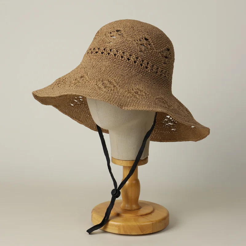 Sun Hat Women Grass Cap Summer UV Protection Accessory Big Brim Foldable For Beach Holiday Outdoor Climb Luxury