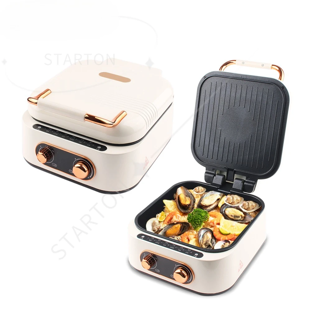 Steak Pancake Pizza Oven Griddle Bake Pan Deepen Crepe Maker Double-sided Heating Skillet Barbeque Grill Hot Pot Cooker