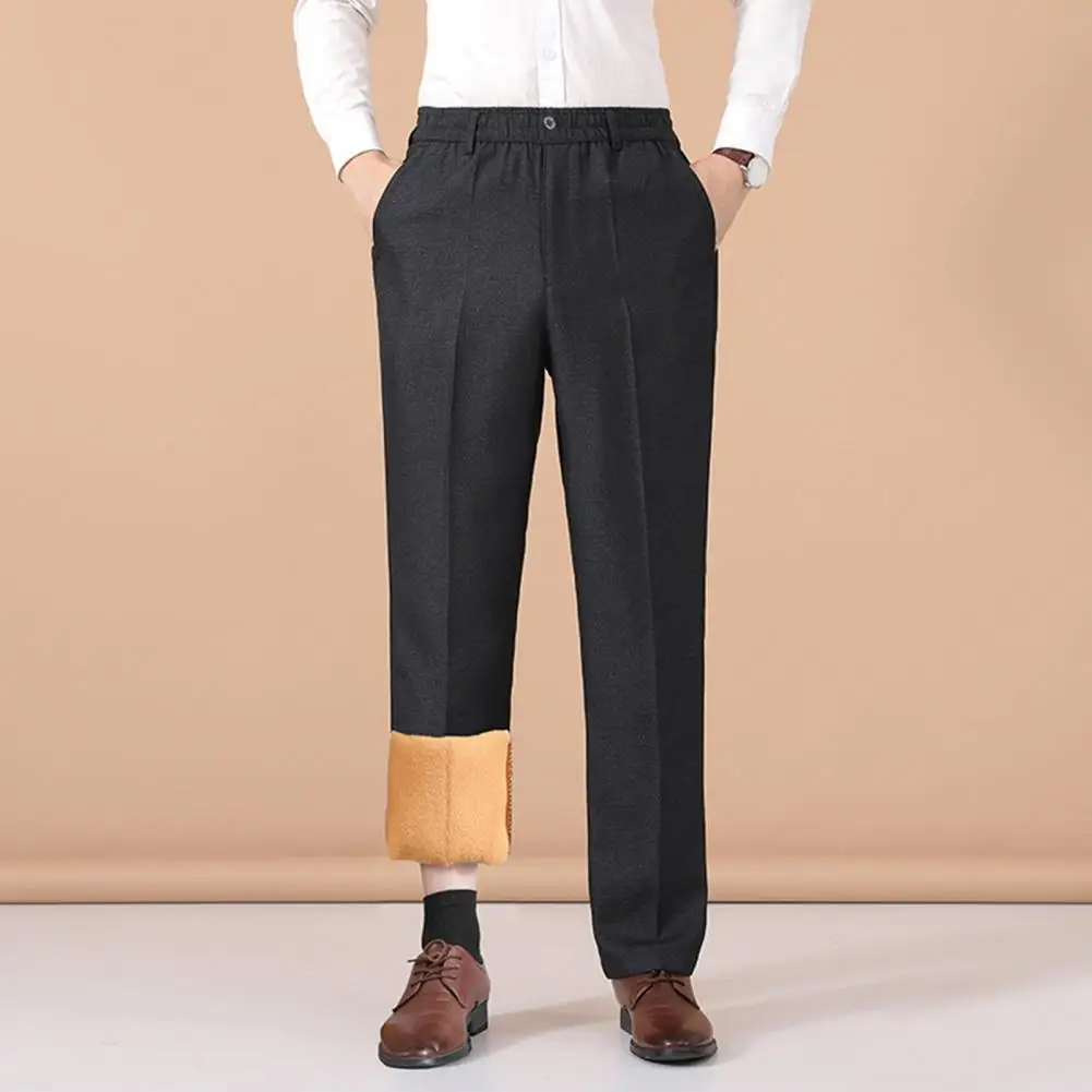 

Men Dress Pants Men's Thickened Fleece Lined Dress Pants Warm Formal Suit Trousers Straight Leg Work Golf Business Party for Men