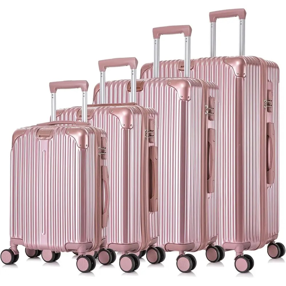 

4-Piece Hardshell Spinner Luggage Set for Travel and Family Vacations (18/20/24/28 Inch)