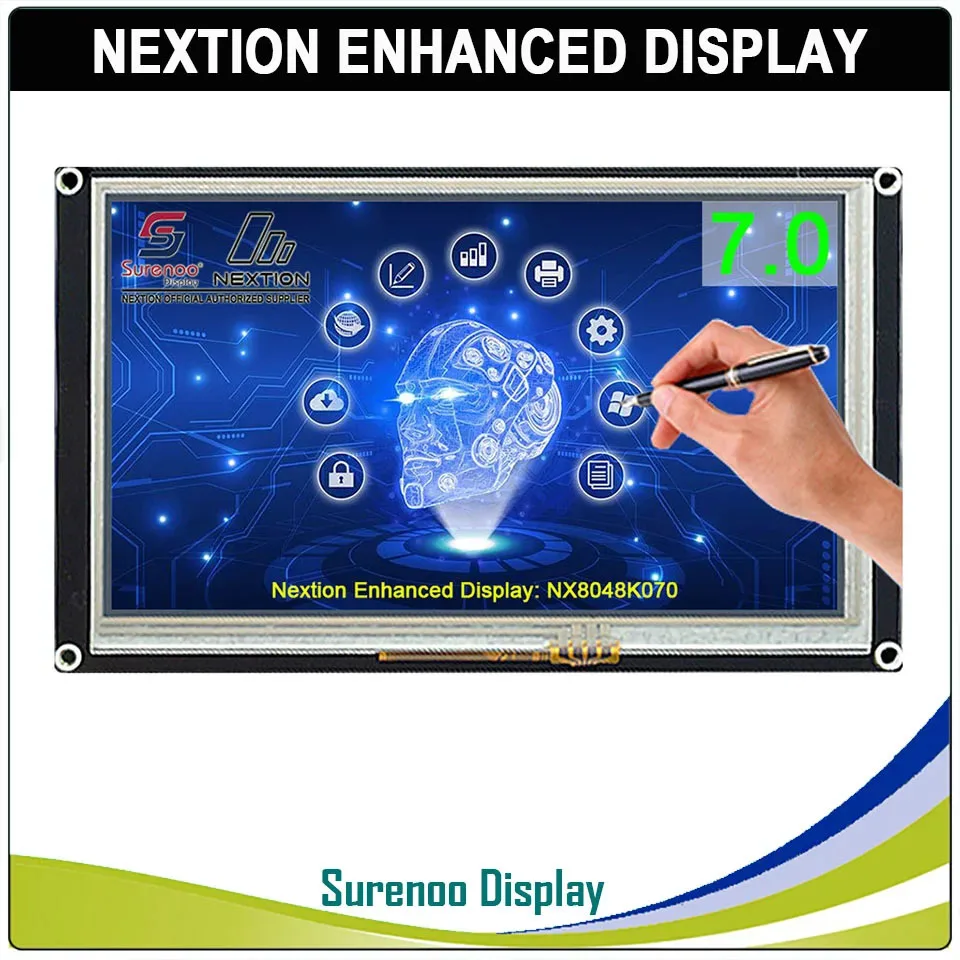 Imagem -02 - Nextion-resistive Touch Tft Lcd Module Display Panel Nx8048k070 Basic-nx8048t070 Hmi Usart Uart Serial Gpio Rtc 7.0