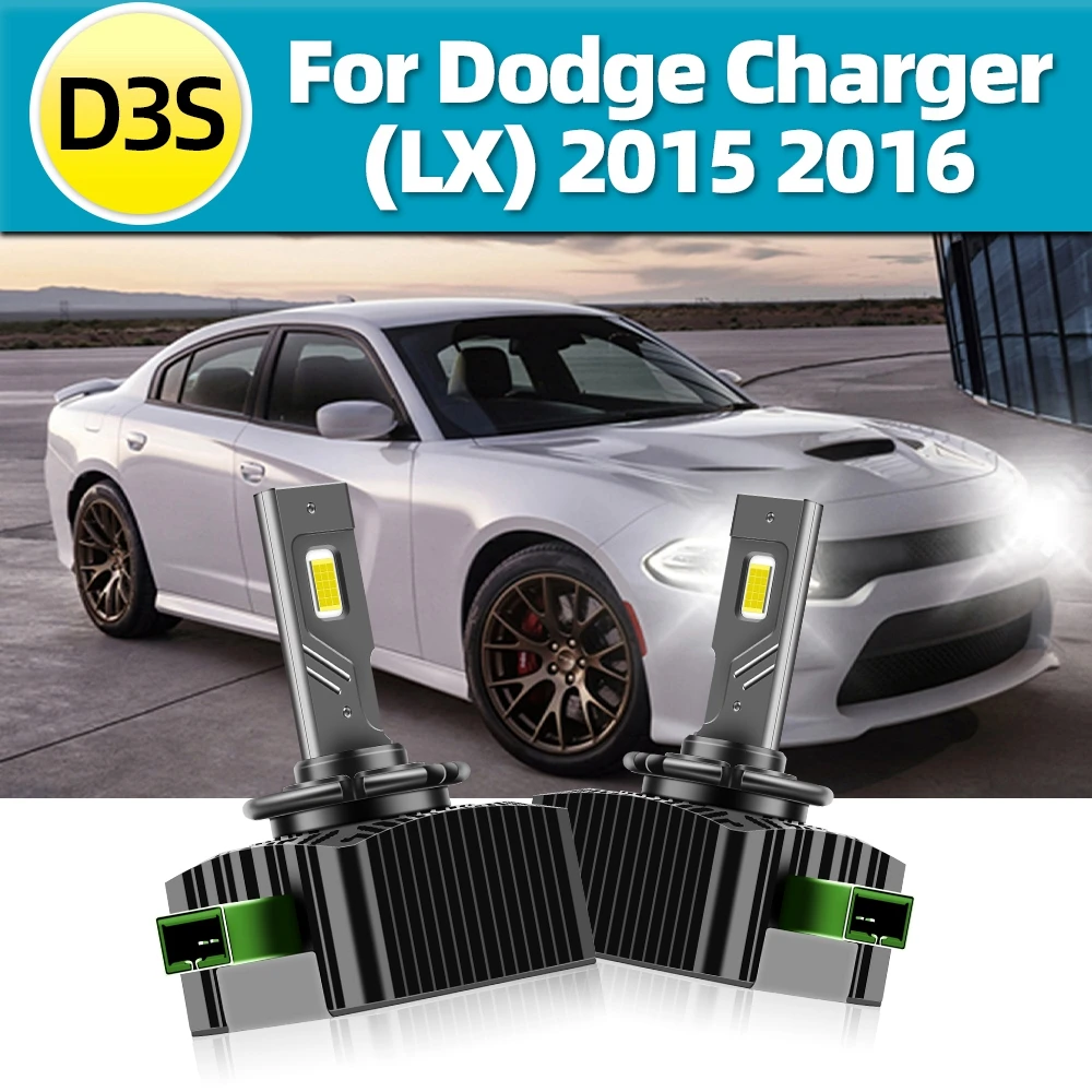 Roadsun HID D3S to 6500K Canbus LED Headlight Turbo High Power 110W 30000LM Plug and Play Lamps For Dodge Charger (LX) 2015 2016