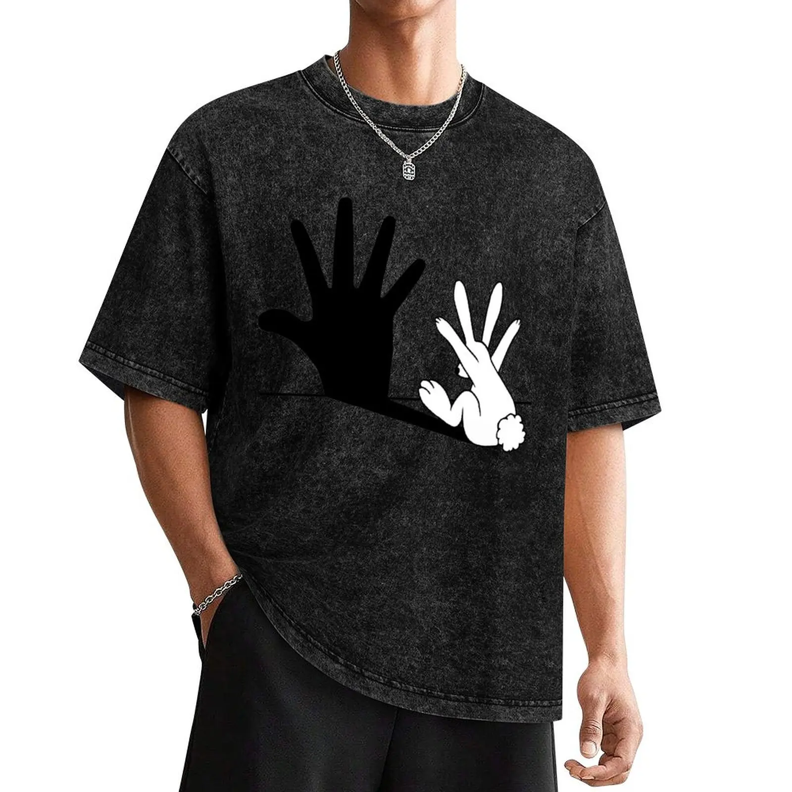 

Rabbit Hand Shadow T-Shirt fashion shirts blue lock Anime t-shirt tshirts for men