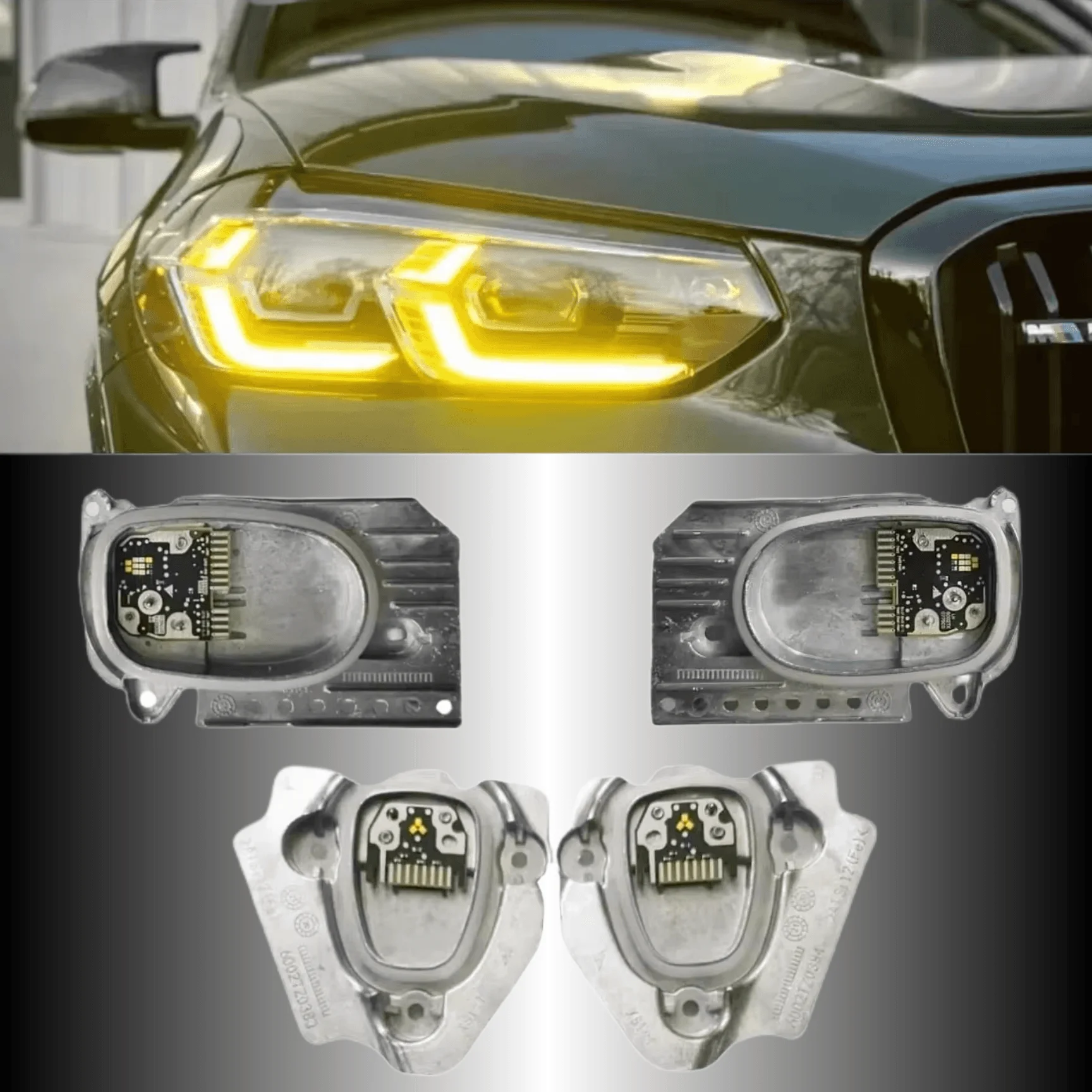 

Yellow LED Daytime Running Light Module For BMW X3 X3M G01 X4 X4M G02 F97 F98 LCI 2022 2023 DRL Adaptive Headlight Angel Eyes
