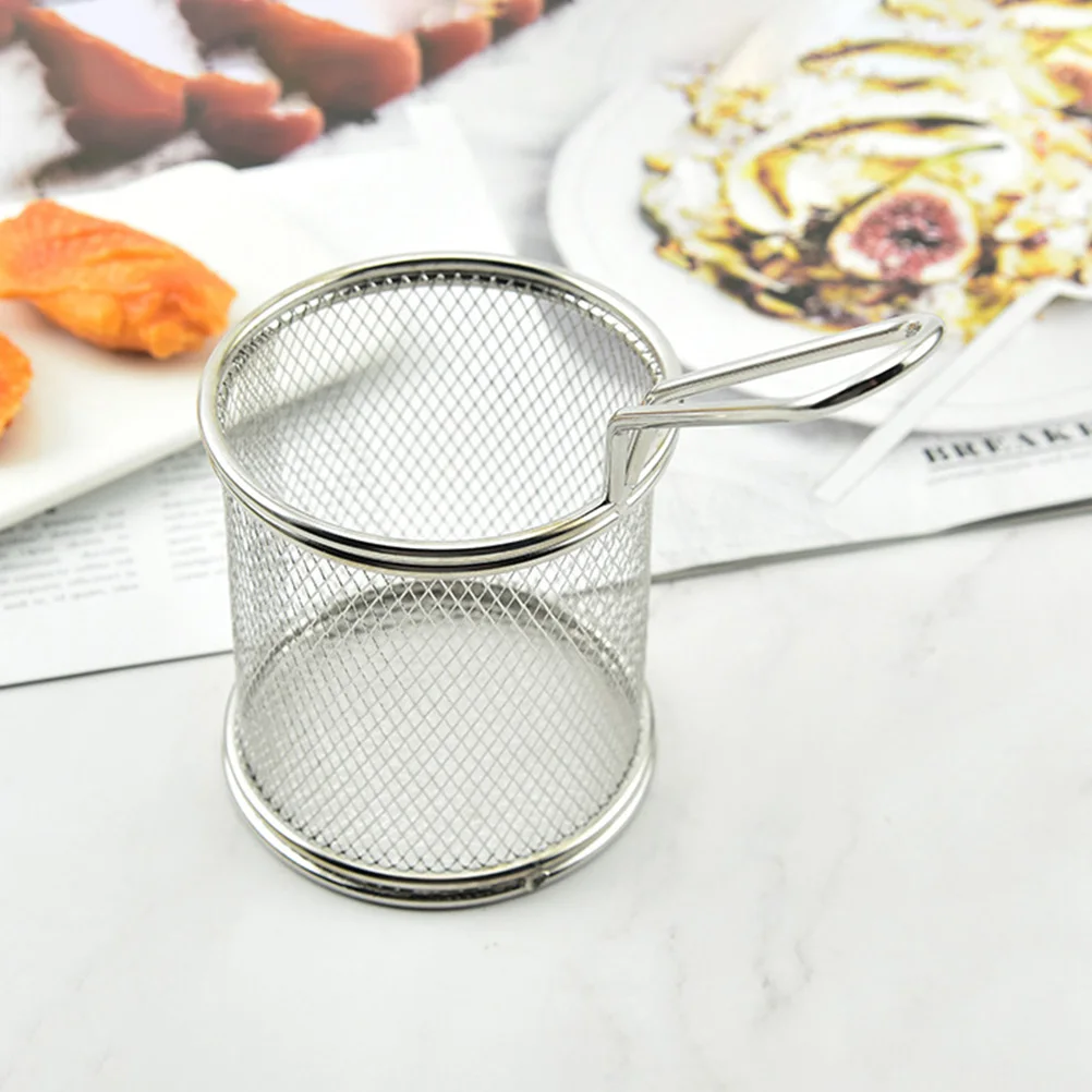 

2 Pcs Stainless Steel Fryer Baskets Round Wire Deep Frying Basket for French Fries Chicken Fish Kitchen Frying Tool Cookware