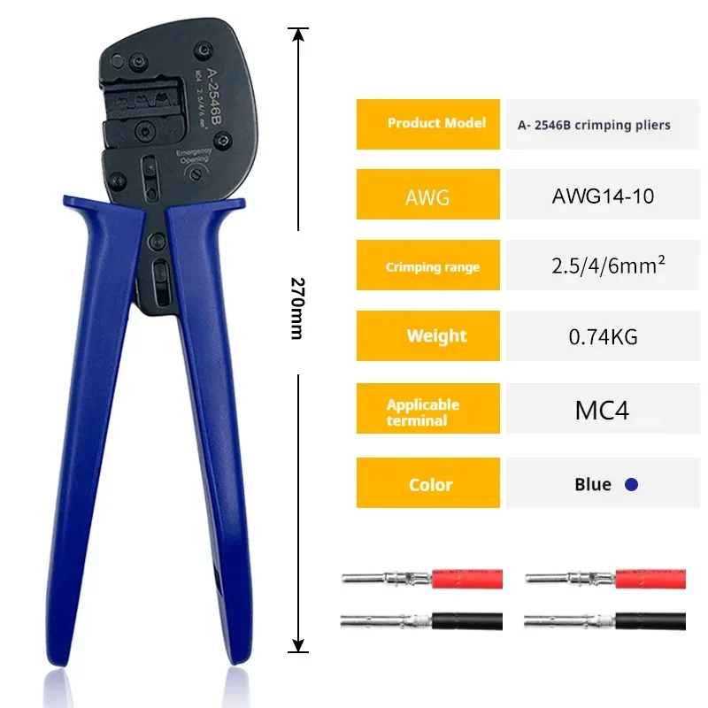 Imagem -02 - Conectores Solares Crimping Tool Ratchet Crimper A2546b Ferramentas Clamp Par Chave Inglesa