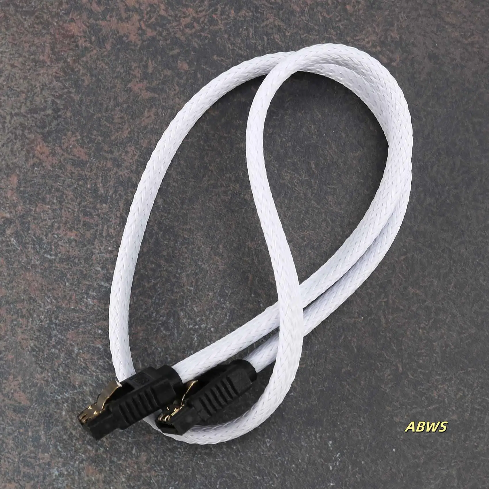 كابل بيانات 10X 50 سم SATA 3.0 III SATA3 7Pin 6 جيجابايت/ثانية كابلات SSD سلك HDD مع إصدار ممتاز بأكمام من النايلون (أبيض)