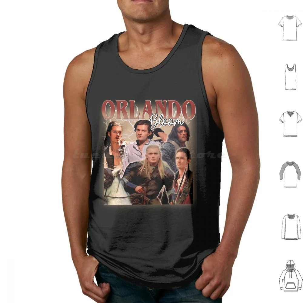 Orlando B Actor Tank Tops Vest Sleeveless Orlando Bloom Orlando Bloom Pirate Skull Artist Actor Hollywood Jack Winona Ryder