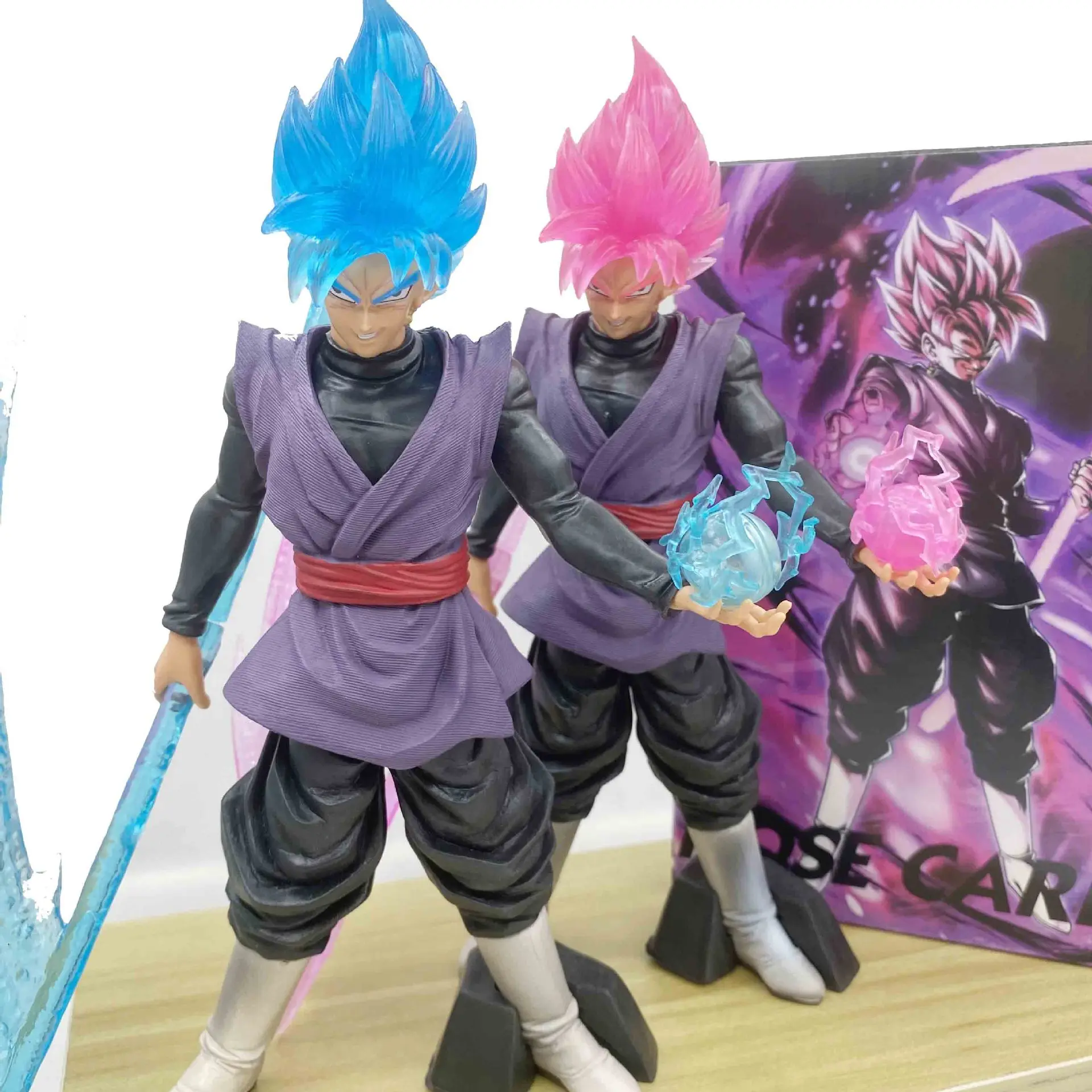 Dragon Ball Super Saiyan Rose Zamasu With Sickle Figure Black Son Goku Light Figurine Model Cool Desktop Ornaments