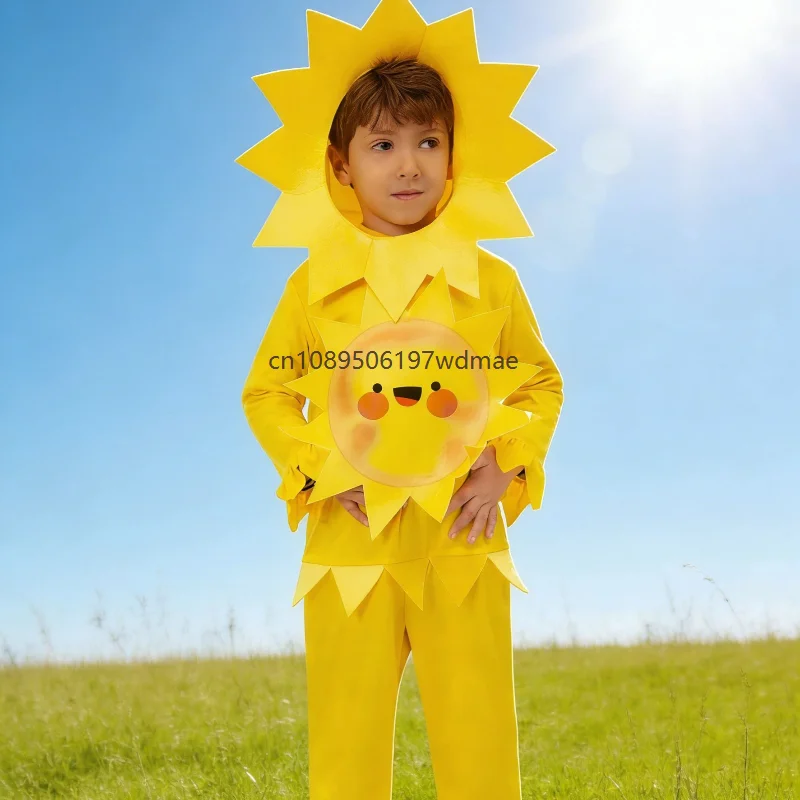 

Enfant Festival School Performance Costumes Plant Theme Party Sunflower Cosplay Fancy Dress Up World Book Day Stage Outfits