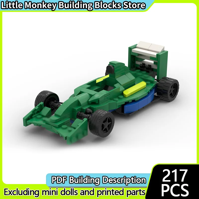 Model samochodu miejskiego MOC Klocki konstrukcyjne F1 Jednomiejscowy samochód wyścigowy Technologia modułowa Prezenty świąteczne dla dzieci Zabawki do składania Zestaw