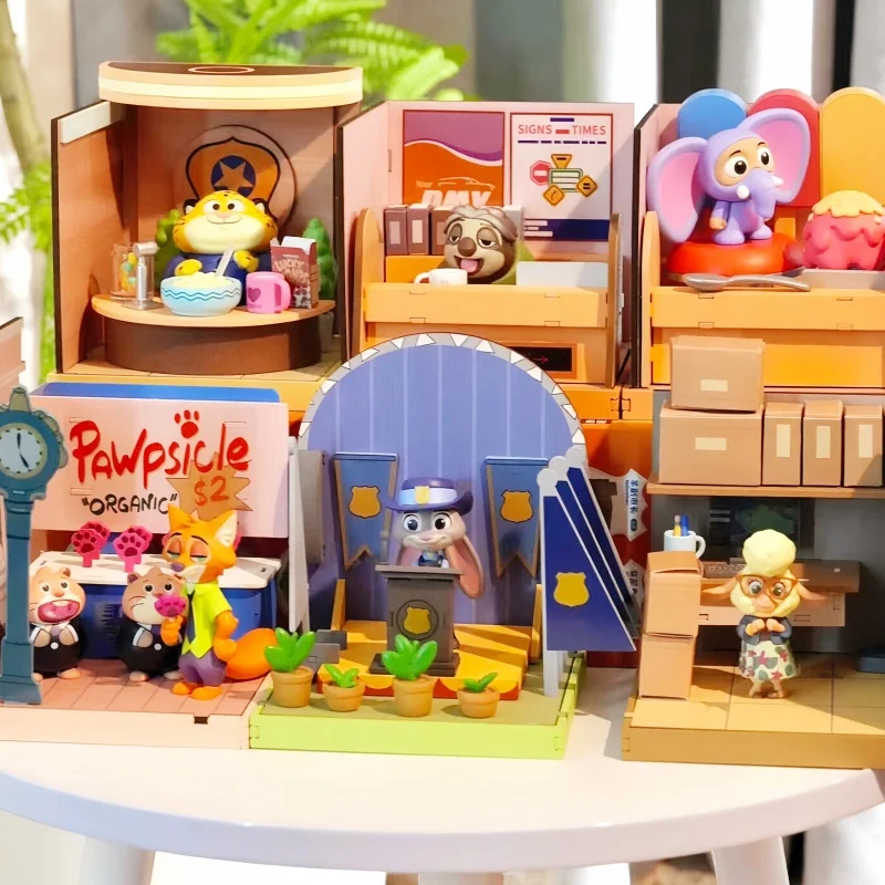 

В наличии Новая Зверополис Diy Сборка Сцена Слепая коробка Художественные игрушки Фигурки Настольная коллекция Украшение Орнамент Модель Подарок на день рождения