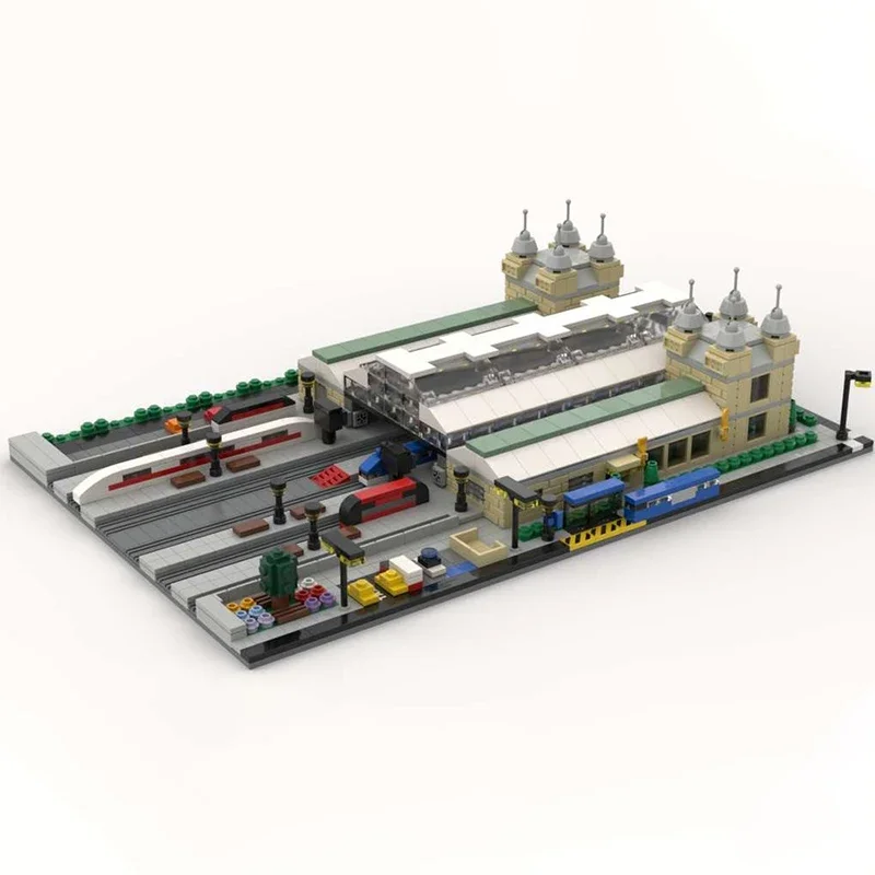 2059pcs MOC Modular Central Train Station 1 Modular Buildings Building Blocks Christmas Gift Toy to Develop Patience