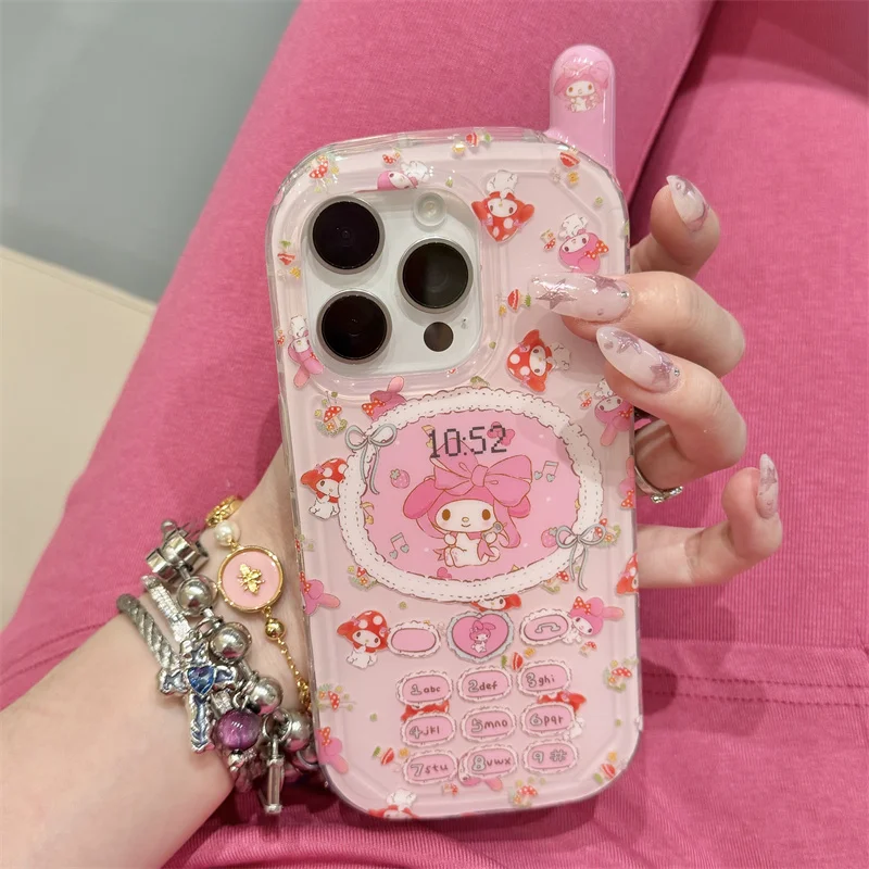 

sweet Cute my melody Strawberry mushroom Mobile phone Case Fort iPhone 12 13 14 15 16 Pro Max Lovely creative melody protect