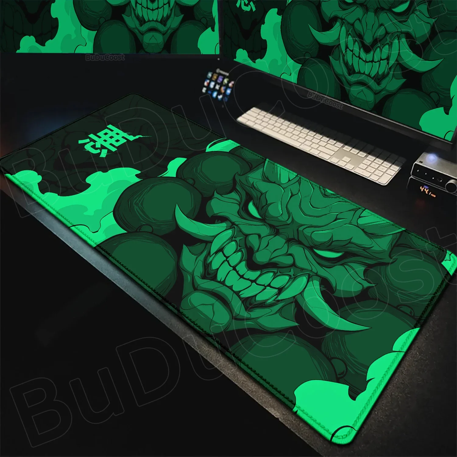 

Gaming Mouse Pad Japan Demon Desk Mat Anime Pc Accessories Oni Mousepad Xxl 900x400mm Gamer Large Desktop Extended Rubber Carpet