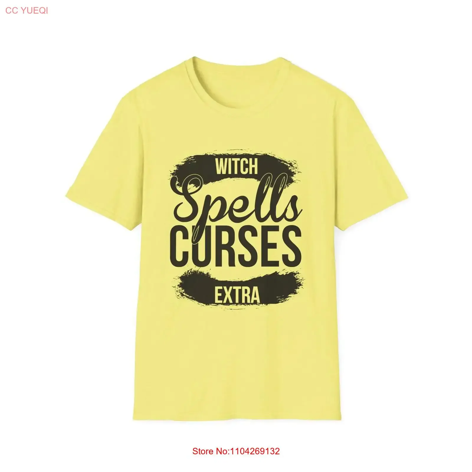 Witch Spells Curses Extra T Shirt Halloween Apparel for Witches Mystical Fashion Boho Style vintage Washed fashion Versatile