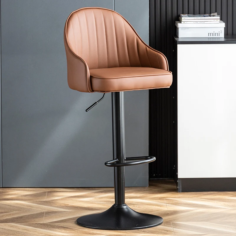 ‌ Tabouret de Bar scandinave, chaise de comptoir pivotante et réglable en hauteur, tabouret d'îlot de cuisine en cuir, sièges modernes pour maison et café