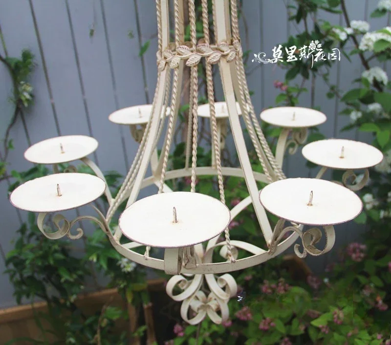 Courtyard sun room decoration retro old sense candlestick wind lamp