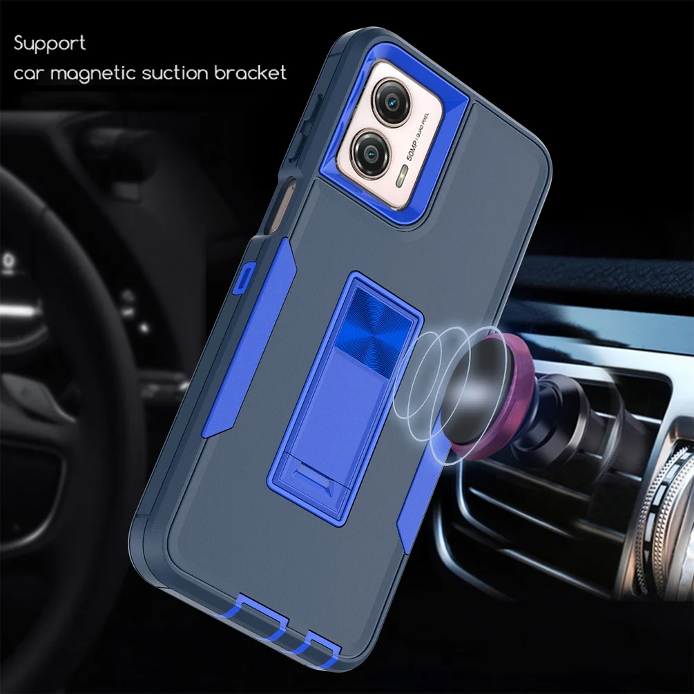 Heavy Duty shockproof kick stand case For Moto G 5G 2023 G Play Pure Power Stylus Edge 40 Pro X40 30 Pro shield Car Holder cover