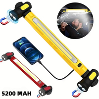 Super Bright 5000LM LED Rechargeable Magnetic Work Light with Rotating Base & Hooks - Underhood Lamp for Car Repair/Emergency Ki