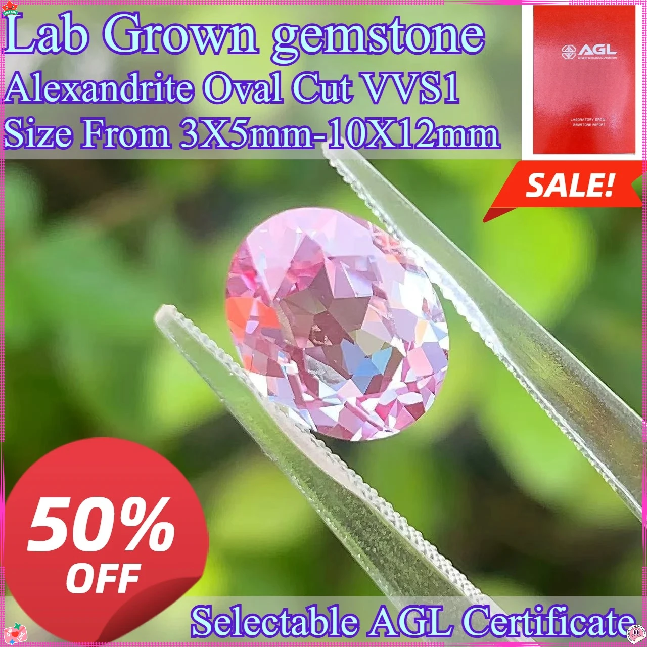 

Oval Cut Alexandrite Lab Grown Gemstone High Quality for DIY Advanced Jewelry Making Materials Selectable Certificate