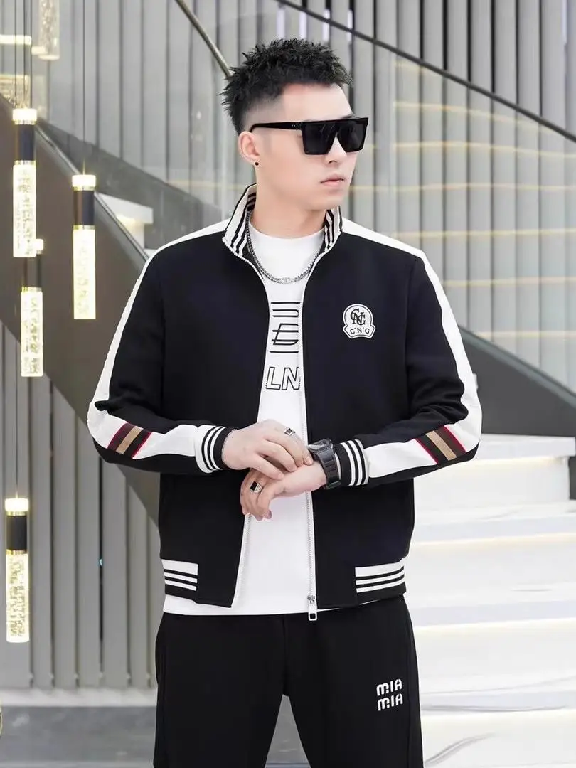 ファッショナブルなカジュアルメンズジャケット春秋冬トレンディなパッチワーク快適な多用途スタイリッシュなアウターウェアトップ