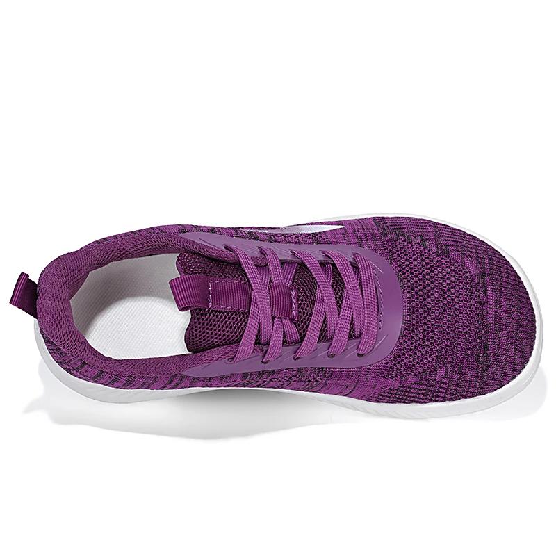 2025 Autumn purple Knitted Shoes woman breathable lightweight sports running shoes walking shoes for old lady antiskid sneakers