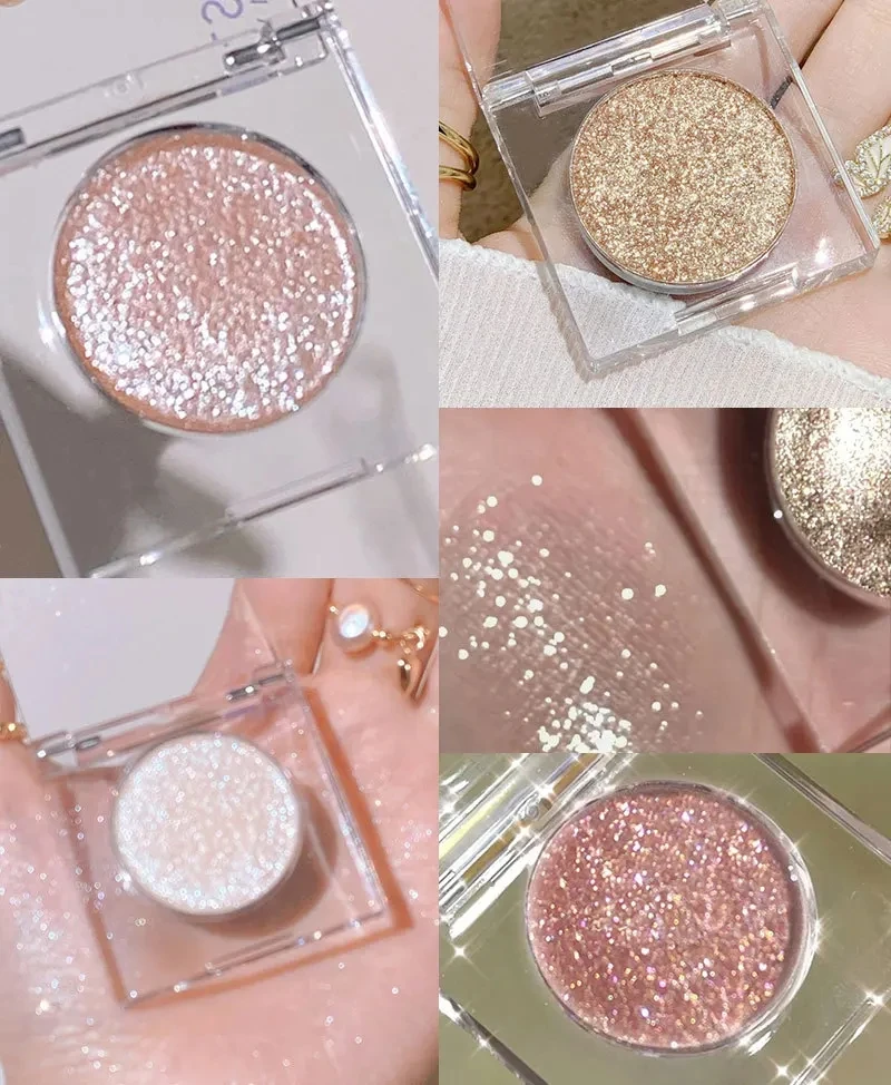 Flash eyeshadow earth tone persistent monochrome sequins pearly sparkle sparkle glitter waterproof eyeshadow cosmetics