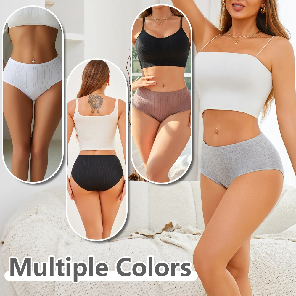 3 قطعة/المجموعة سلس سراويل داخلية قطنية مرنة للنساء بلون عالية الارتفاع تنفس الملابس الداخلية الإناث لينة مريحة الملابس الداخلية الحميمة #3