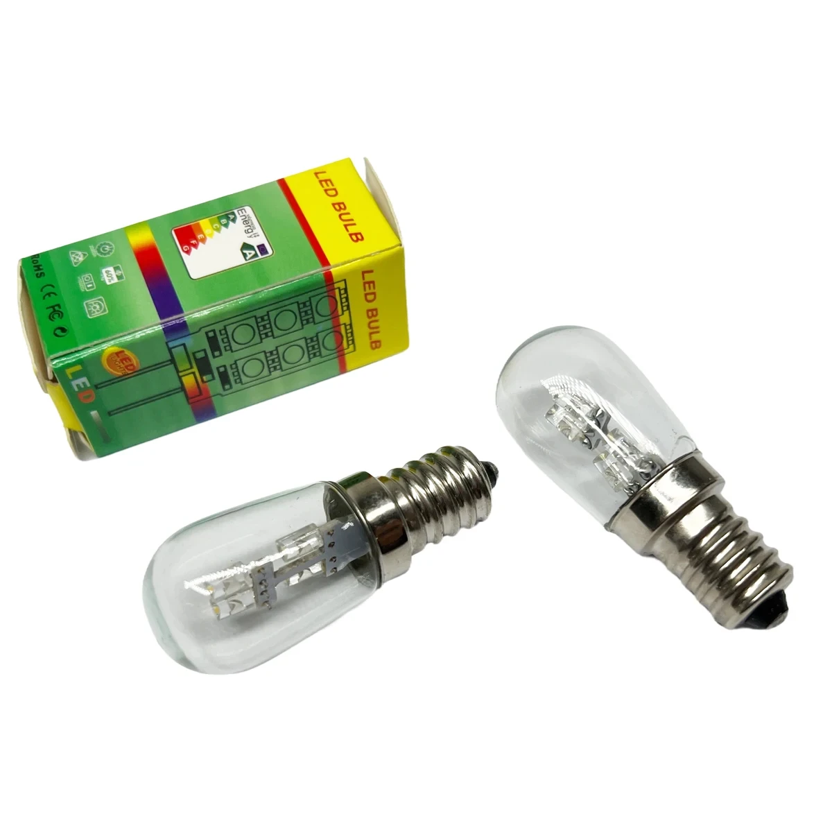 Lampu LED kulkas Mini E12, dasar sekrup 2W bola lampu hangat/dingin putih 3000-6000K lampu LED untuk rumah Microwave Oven 110V 220V