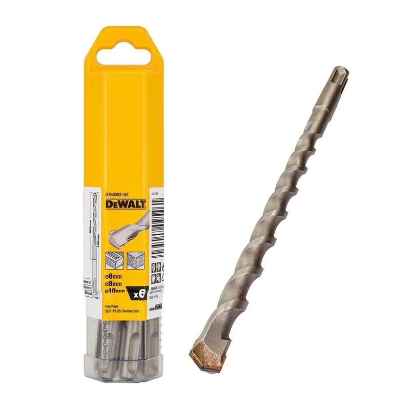 Imagem -02 - Dewalt Dt60302 Sds Plus Torções Brocas Peças Conjuntos mm mm 10 mm Acessórios de Broca de Martelo Elétrico Acessórios de Ferramenta