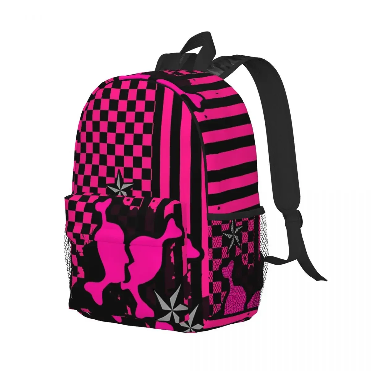 Punky Pink Emo Plecaki Chłopcy Dziewczęta Bookbag Casual Studenci Torby szkolne Plecak podróżny Torba na ramię o dużej pojemności