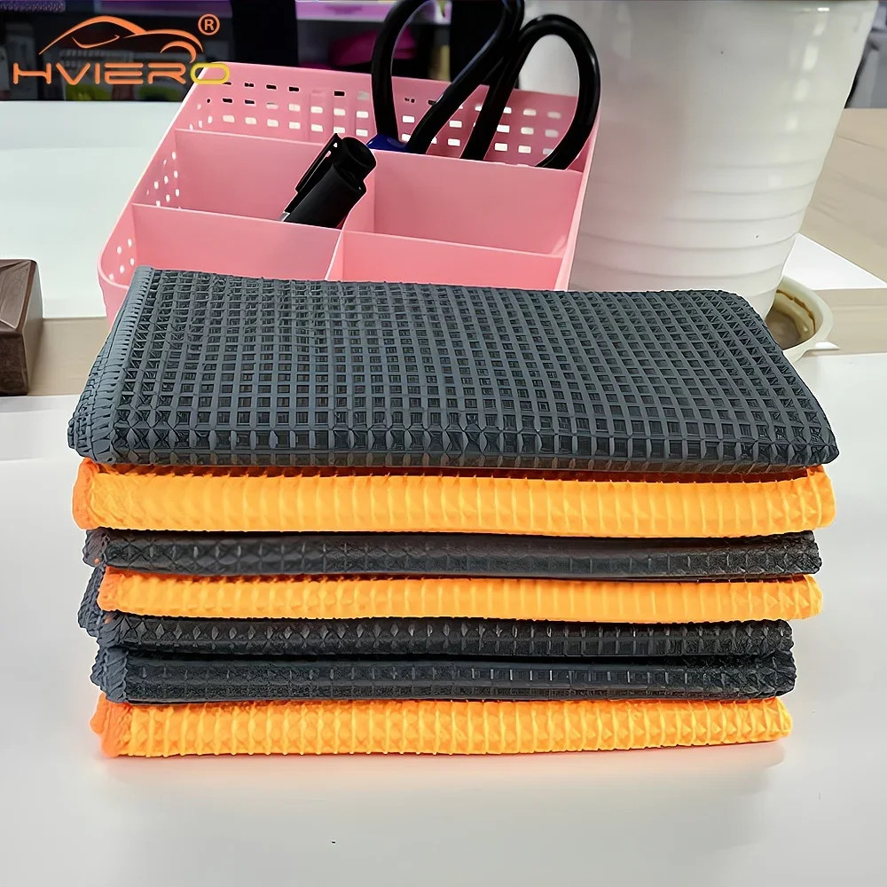 Car Pineapple Wipe Auto Towel Glass Honeycomb Microfiber Waffle Wash Cloth Square Washer Paint Care Maintenance Clean Absorbent