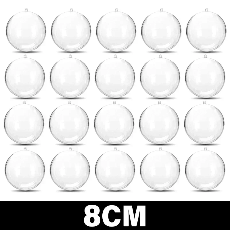 20/1pcs Christmas Transparent Fillable Bauble Ornaments