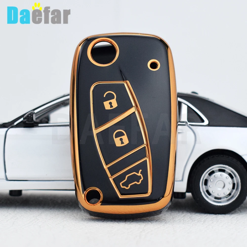 3 Buttons TPU Flip Folding Remote Car Key Shell Case for Fiat Punto Ducato Iveco Stilo Panda Doblo Bravo Protector