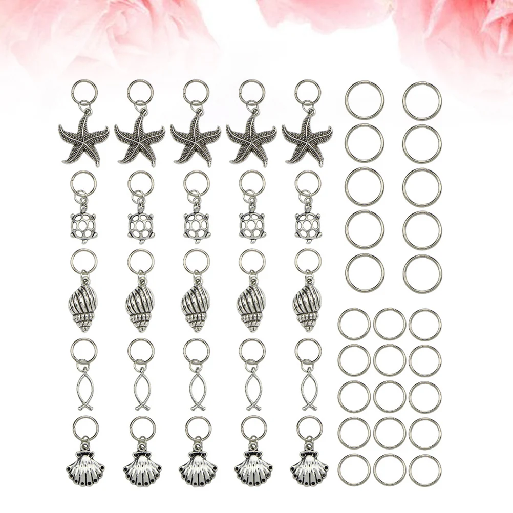 

50pcs Sea Star Hair Clip Alloy Craft Accessories For Diy Pendant Keychain Bracelet Jewelry Repair Decorative Gift Kids Adults