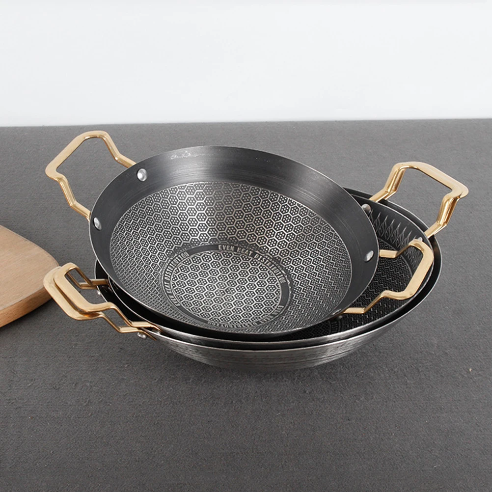 

Сковорода из нержавеющей стали, кухонная кастрюля с двойной ручкой, сухая кастрюля с антипригарным покрытием, кастрюля из нержавеющей стали, бытовые кухонные принадлежности