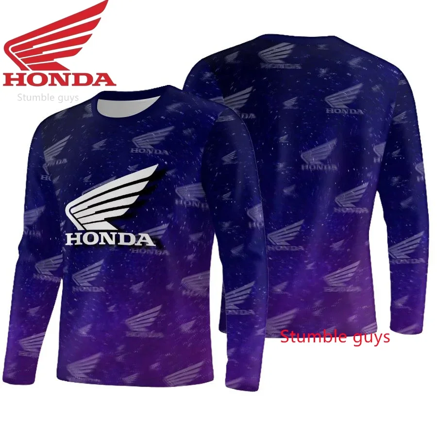

Honda Men Long Sleeve T-Shirt Spring Autumn Casual Women Clothes Sport Style Wear
