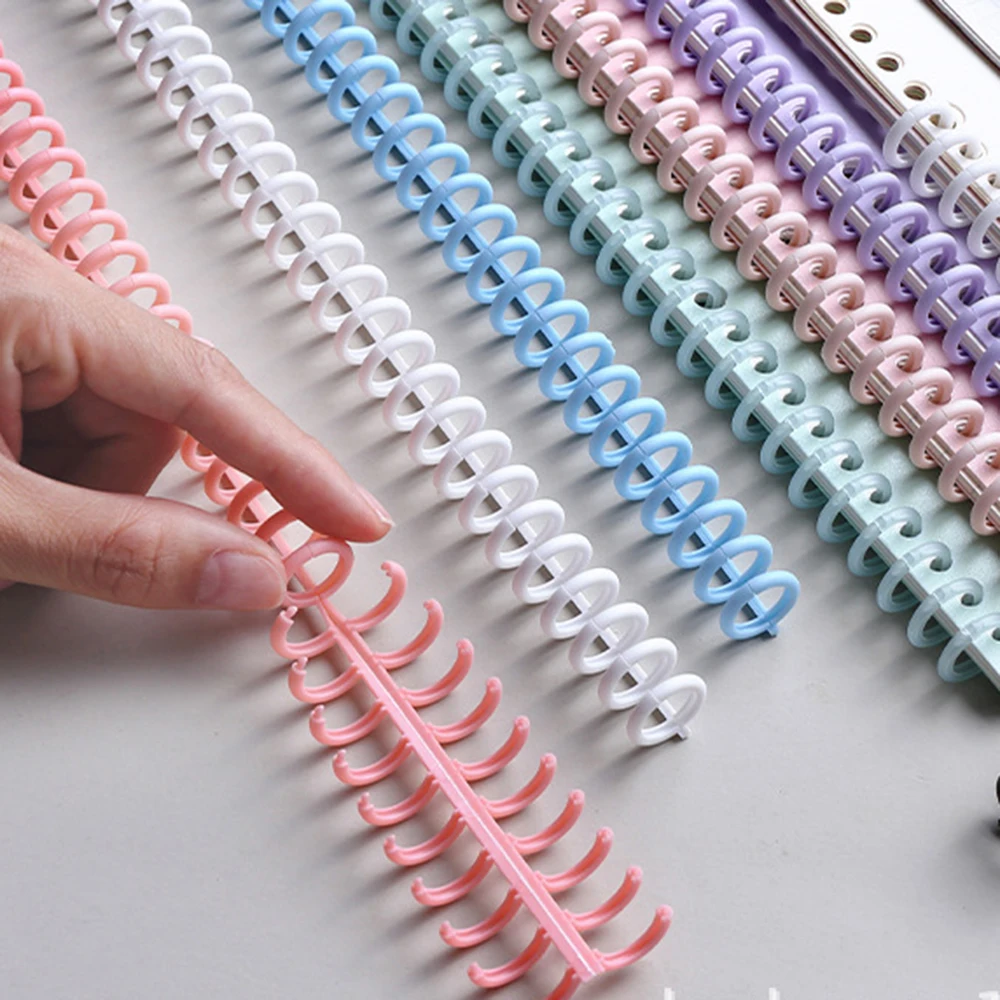 20 Pcs Plastic 30-Hole Loose Leaf Binders Ring Binding Spines Combs 85 Sheets Capacity for DIY Paper Notebook Album