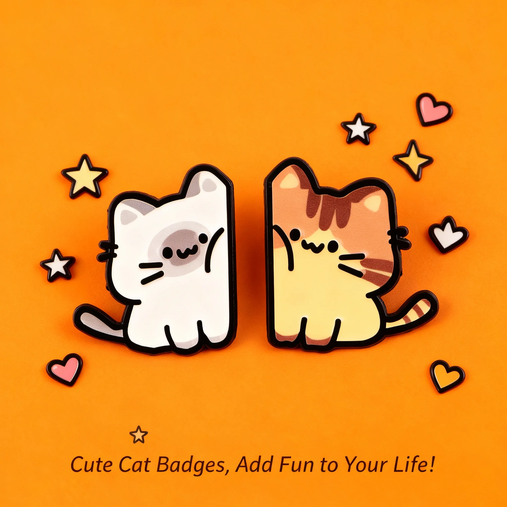 

2pcs Cute Cat Enamel Pin Cartoon Animal Brooches for Backpack Hat Lapel Cosplay Accessories Toys Gifts Novelty Collectible