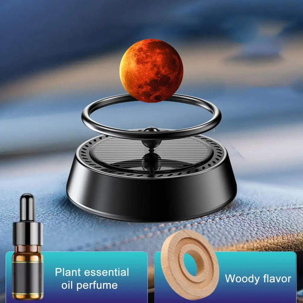 Solar Drive Car Air Freshener Solar Powered Suspension Planet Car Air Freshener Long Lasting Fragrance Odor Removal Aromatherapy