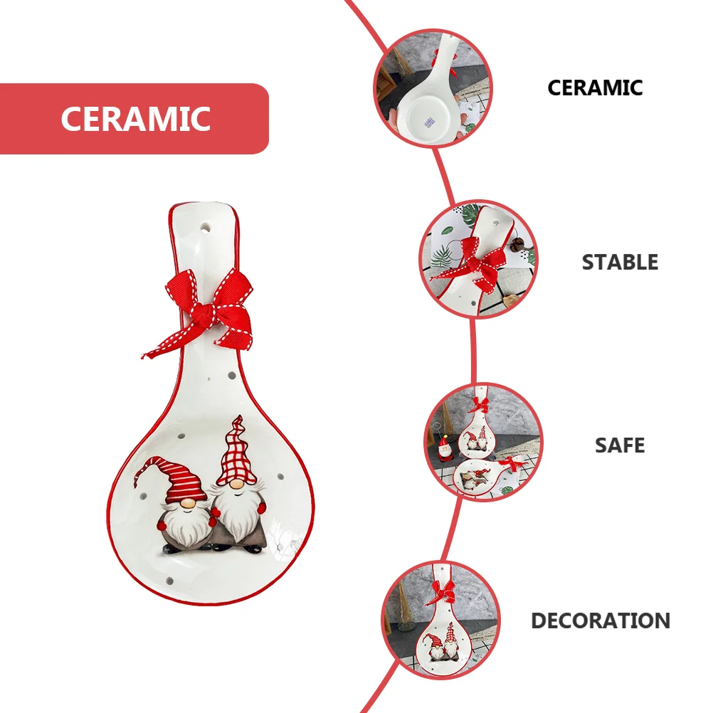 Ceramic Spoon Fork Holder Christmas Chopstick Pillow Tableware ganizer Storage Rack Utensil Rest Holiday Gift Home Decor