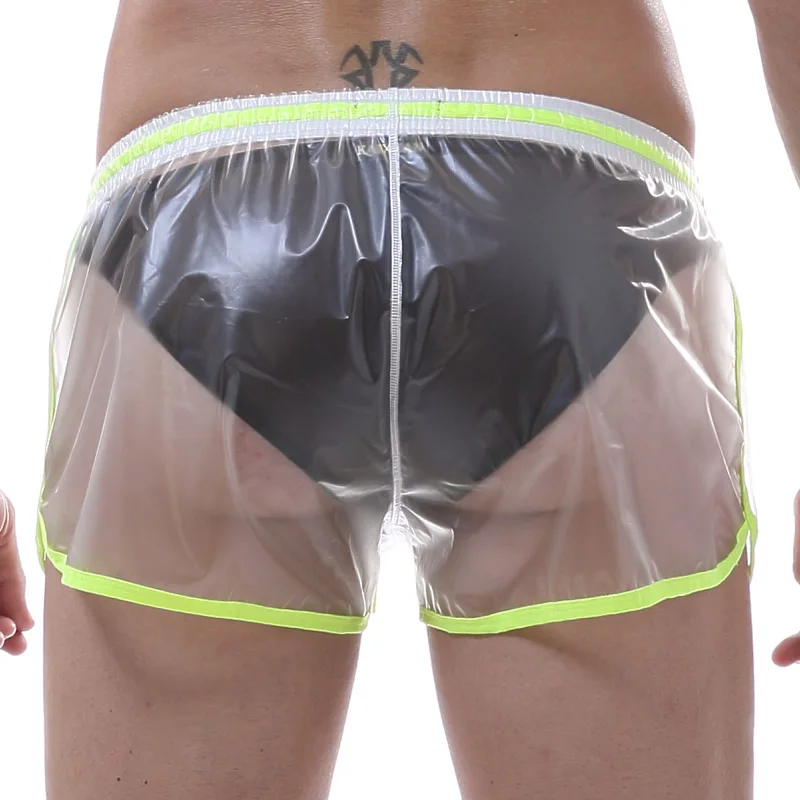 New Fashion Men Transparent Boxer Shorts Large Size Loose Swimwear Holiday Beachwear See-through Swimming Trunks Swimsuit