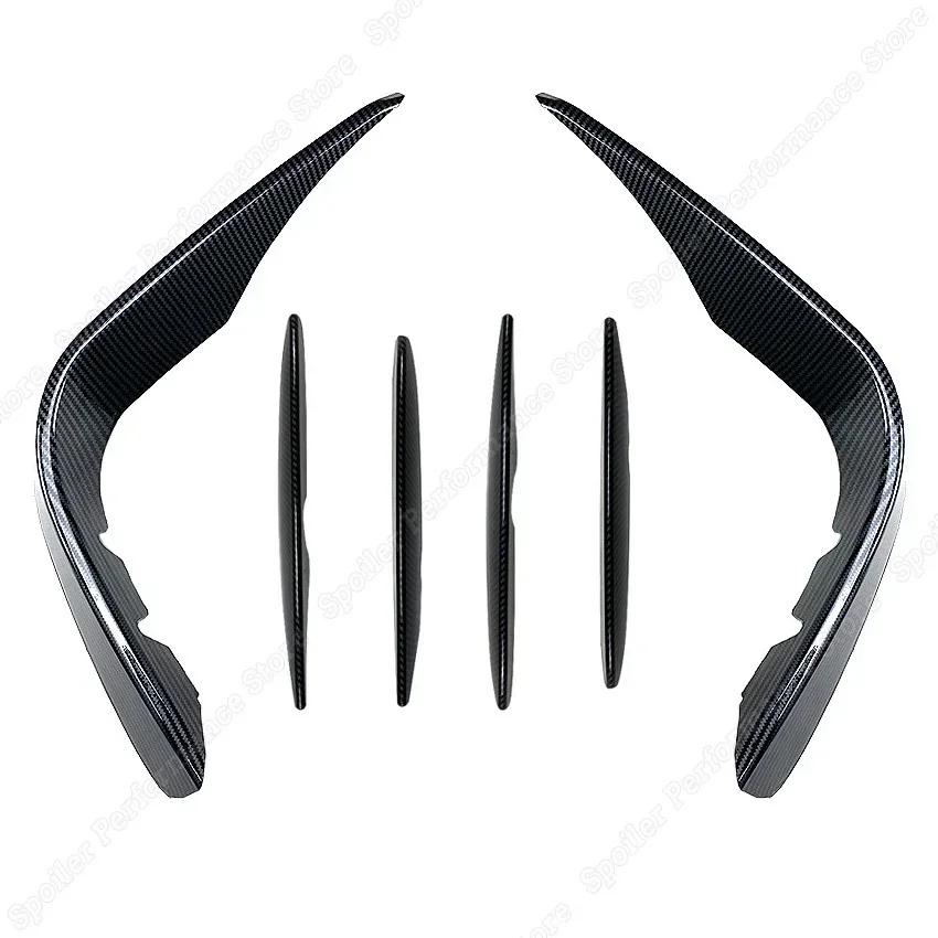 For Mercedes Benz X253 C253 GLC250 300 350 GLC43AMG Gloss Black / Carbon Look Air Knife Front Fog Lamp Cover Grille Slats 15-19