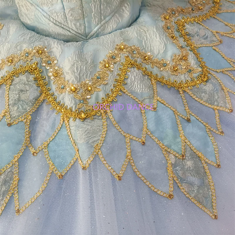 Professional Unique Design Custom Size 12 Layers Kids Girls Women Adult Dance Performance Wear Blue Bird Ballet Tutu Costumes